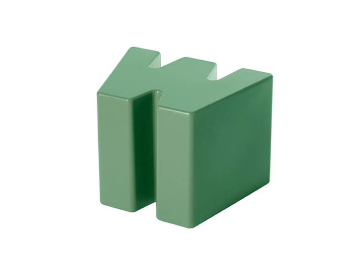 SLIDE tabouret bas DOUBLE U (Vert mauve - Polyéthylène)