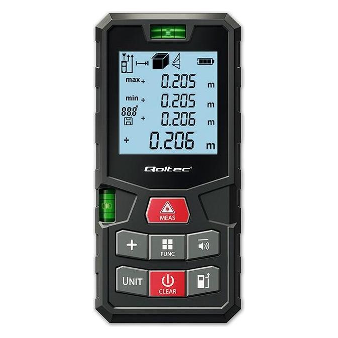 Qoltec Digitaler Laser-Entfernungsmesser (120 m, Laserentfernungsmesser) (50687)