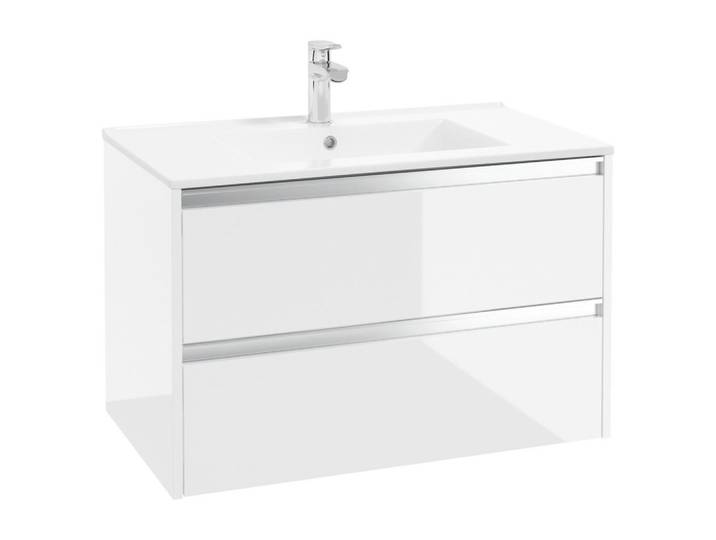 Waschbecken mit Unterschrank Nena B: 80 cm Weiß