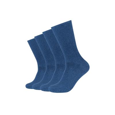 Socken CAMANO "comfort", Gr. 43-46, blau (denim melange), Baumwollmischung, Socken Socken, superweiche Bündchen, venenfreundliche Socken