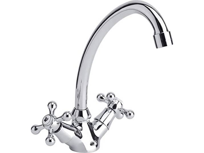 Cornat Küchenarmatur Nostalgie – Wasserhahn für Küche – verchromt Hoher schwenkbarer Auslauf – komfortable Bedienung – viel Bewegungsfreiheit – stabile Ausführung – leicht zu reinigen