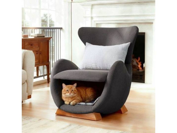 Fauteuil de salon monoplace 66x69x76 cm forme requin-baleine adapté aux animaux tissu anti-griffures
