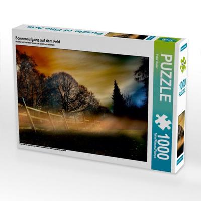 CALVENDO Puzzle Sonnenaufgang auf dem Feld | 1000 Teile Lege-Größe 64x48cm Foto-Puzzle für glückliche Stunden