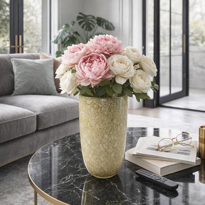 Sagebrook Home Glass Decorative Vase Textured Handcrafted Sculptural Statement Style