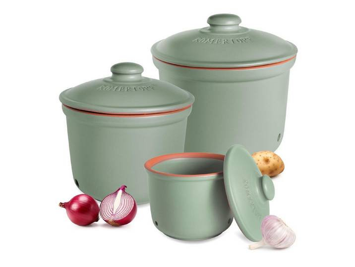 RÖMERTOPF Römertopf Frische-Topf 3er Set, Grün, (Set), aus Naturton