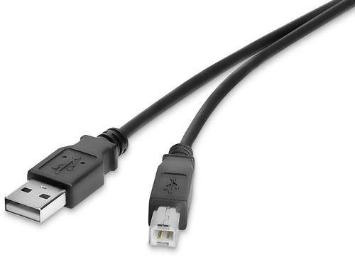 ROLINE GREEN USB 2.0 Kabel, Typ A-B, schwarz, 1,8 m Kabel USB & Lightning