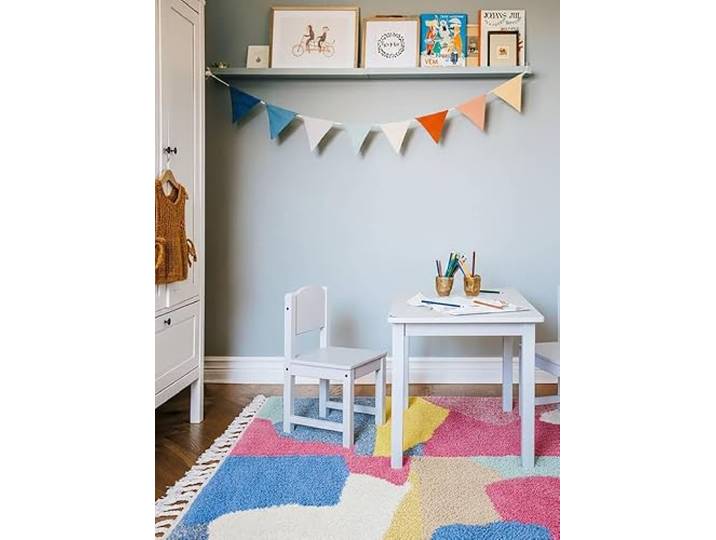 RugVista Berbera Kinderteppich, 200 x 300 cm, Mehrfarbig Moderne, Rechteckig, Niedriger Stapel, Nur chemische Reinigung, Oeko-Tex 100, Ohne gefährliche Chemikalien, Kinderzimmer