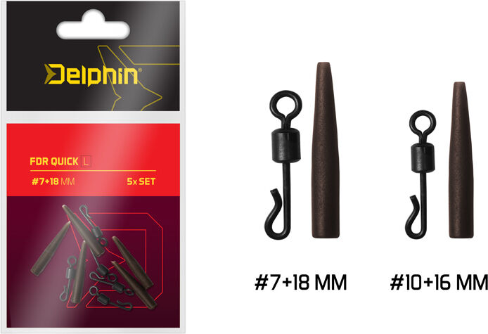 Delphin FDR Quick L/ lot par 5 #7+18mm Gray, Gold #7+18mm