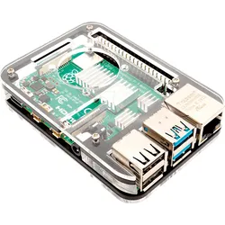 RPI CASE STACKSL - Gehäuse für Raspberry Pi 4, stackable, transparent / schwarz, Sl