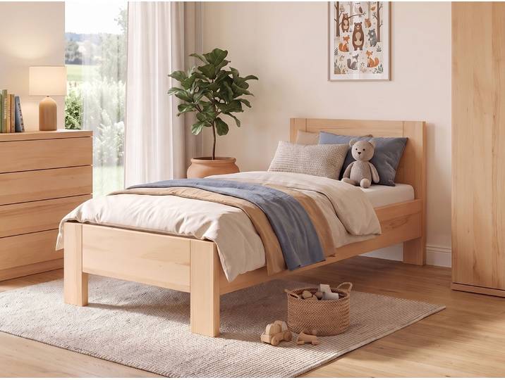 Kinder- & Jugendbett „Bianca“ Kernbuche 120 x 190 cm Massivholz Buche