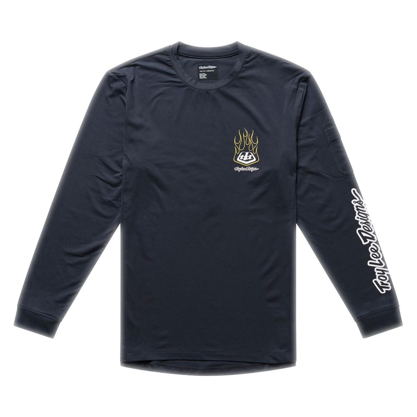Troy Lee Designs Ruckus Ride LS Tee, Pressed, carbon, youth S (S) (66459902)