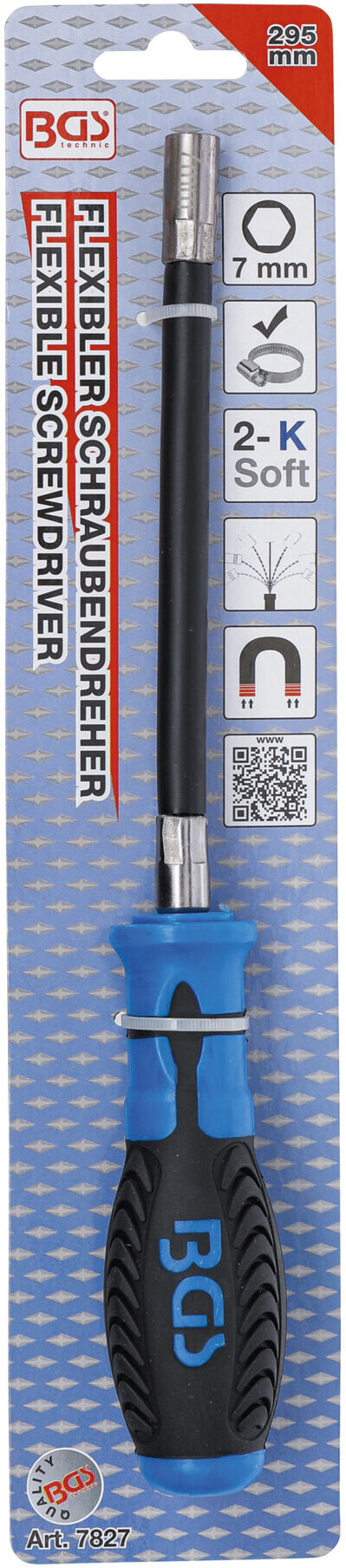 BGS Flexibler Sechskant-Schraubendreher 7827, SW 7 mm ; BGS technic)