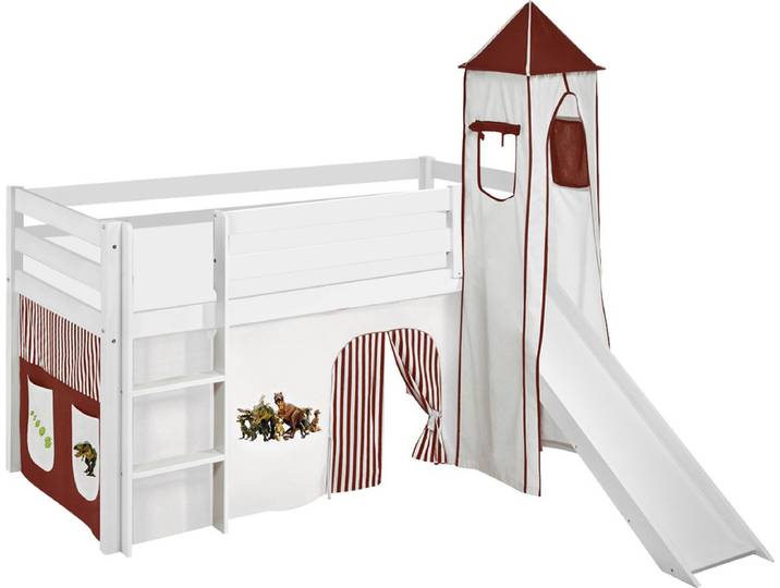 Halfhoogslaper Dino Bruin met tent\, toren en glijbaan