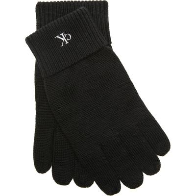 Strickhandschuhe CALVIN KLEIN JEANS, Herren, schwarz, Feinstrick, Viskosemischung, unifarben, Handschuhe, mit Touchscreen-Technologie, Feinrippstrick, Logostickerei