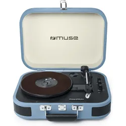 Muse MT-201 BTB Schwarz (Vollautomatisch), Plattenspieler, Blau