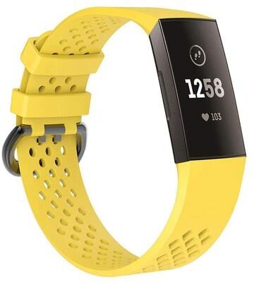 Everyday Crate Sport Silicone Watch Band For Fitbit Charge 3 Breathable Adjustable Replacement Strap yellow