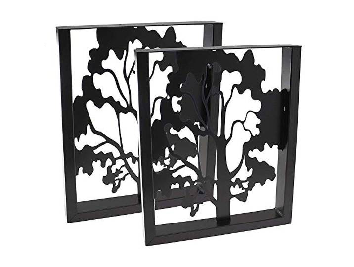 Bentatec 2 x Tischgestell in U Form schwarz Pulverbeschichtet mit Baum Silhouette Dekoration Deko Esstisch Home