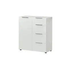 Sideboard  Vitreo Neo , weiß , Maße (cm): B: 90 H: 99 T: 40.0