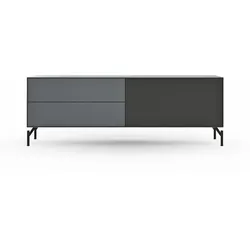 RAUM.FREUNDE TV-Lowboard Edge Lack Grau Graphit