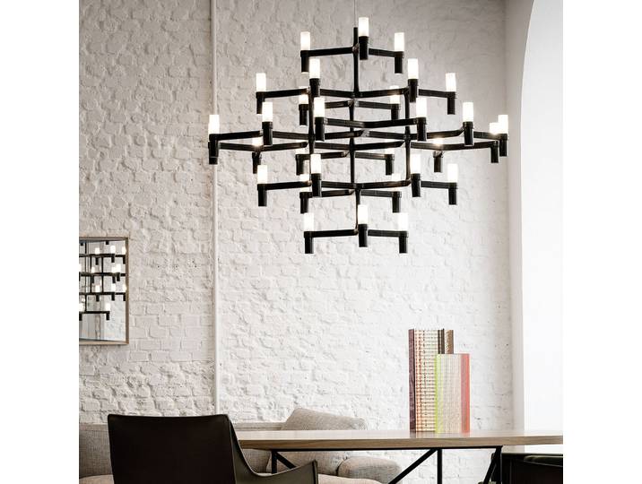 Crown Major Hängelampe 30-flammig schwarz - Nemo Nemo Lighting - Wohnzimmer - Modern - Metall - Mehrflammig