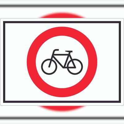 HB-Druck Radfahren verboten Symbol Aufkleber A3 (297x420mm)