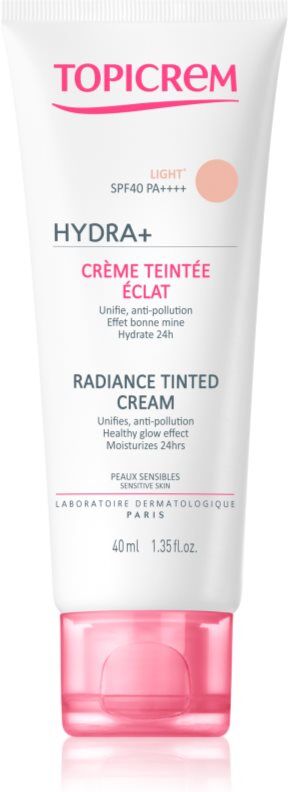 Topicrem UH FACE HYDRA+ Radiance Tinted Cream crème teintée hydratante SPF 40 teinte Light 40 ml