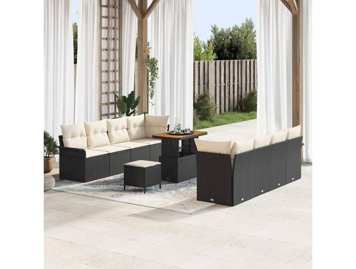 vidaXL Garten-Sofa-Set Schwarz