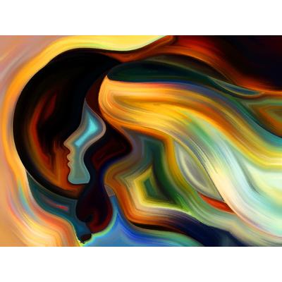 Fototapete PAPERMOON "Gesicht der Gefühle", bunt, B:3m L:2,2m, Vlies, Tapeten