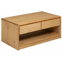 vidaXL Couchtisch SAUDA Eiche-Optik 99x55x45 cm Massivholz Kiefer