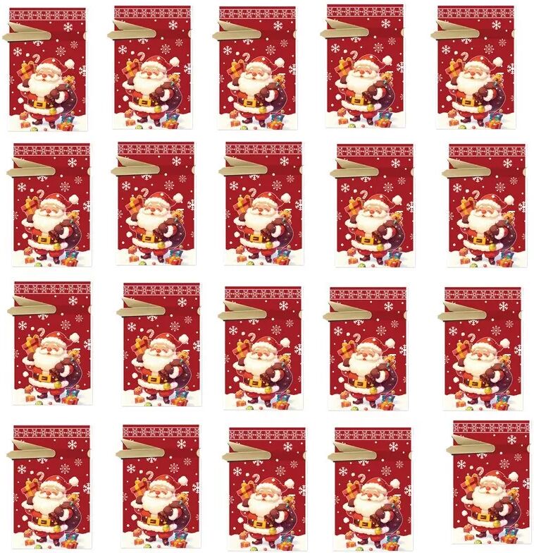INF Weihnachts-Süßigkeitstüten Schneeflocke Santa - 50er Pack Geschenkbeutel mit Kordelzug
