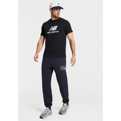 Sweathose NEW BALANCE "REIMAGINED GRAPHIC FLEECE JOGGER", Herren, Gr. L, N-Gr, schwarz (schwarz night (dnt)), Obermaterial: 60% Baumwolle, 40% Polyester, Hosen Sweathose