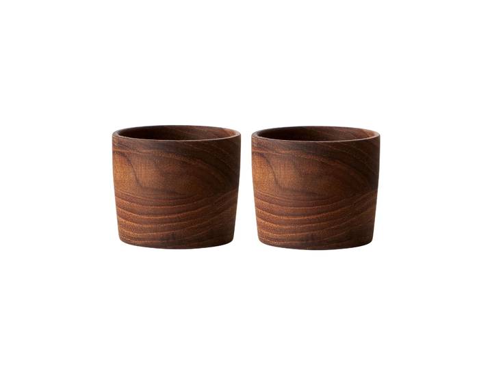 Aida Coquetier Raw teak Lot de 2 Marron