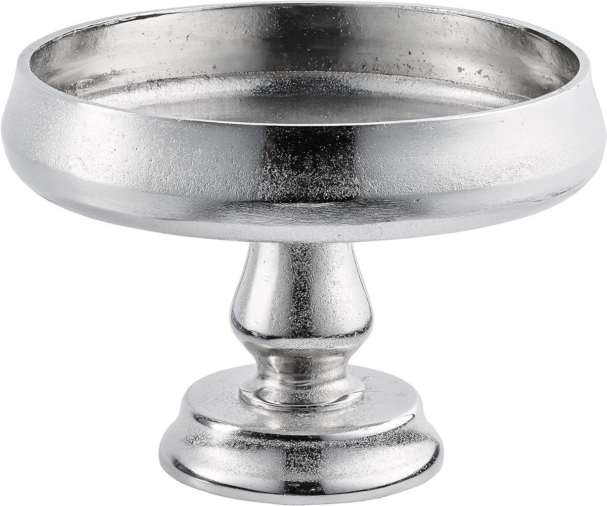 Decoratieve Schaal Zilver Handgemaakt Aluminium Diameter: 28 cm