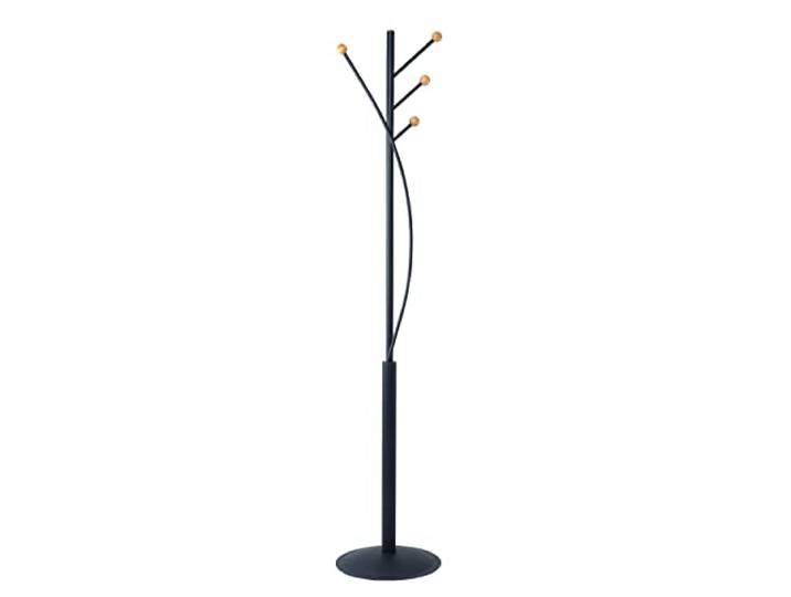 MAUL Porte-manteau MAULaura sur pied noir 4 crochets hêtre silhouette élancée\, rangement gain de place\, base acier stable\, embouts arrondis\, idéal bureau et entrée