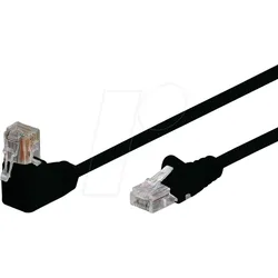 SHVP 08-64025 - Patchkabel, gewinkelt-gerade, schwarz, 1 m