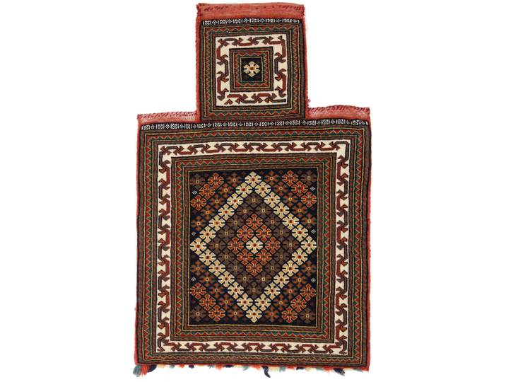 Ghutschan Alt Tasche Teppich 54x54 Handgeknüpft Orientteppich Perserteppich Quadratisch