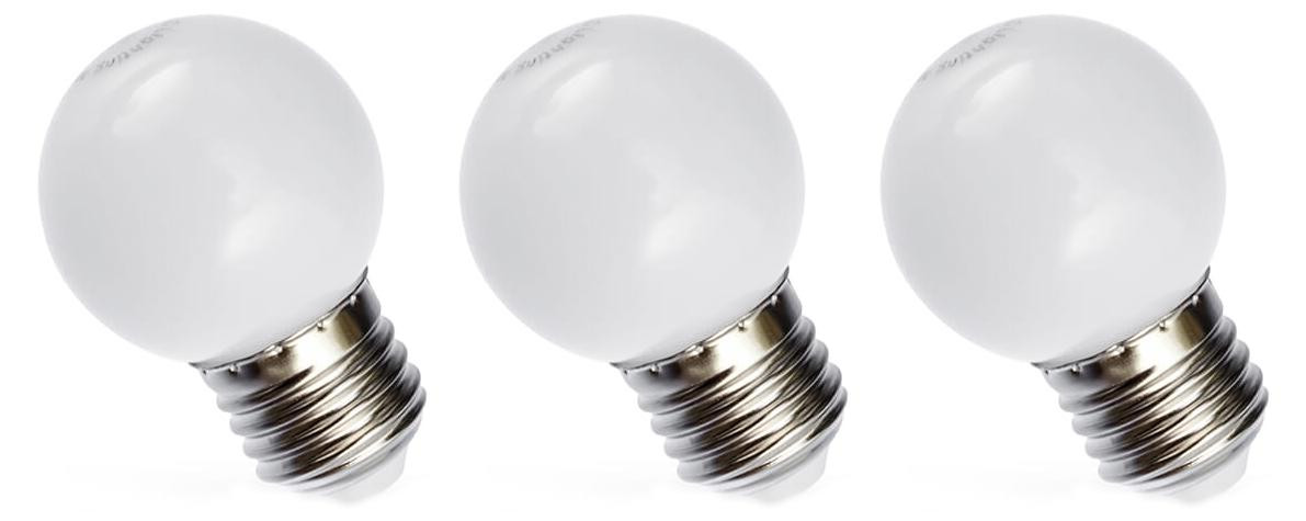 Spectrum E27 LED-lamp P45, 1W, 55lm, 6000K, daglichtwit, 3 stuks