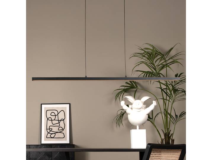 Pendelleuchte Sigma 148cm Schwarz/Schwarz Material: Metall Metallart: Eisen Oberfläche Metall: Gestrahlt Nicht austauschbare LEDs LED-Platine