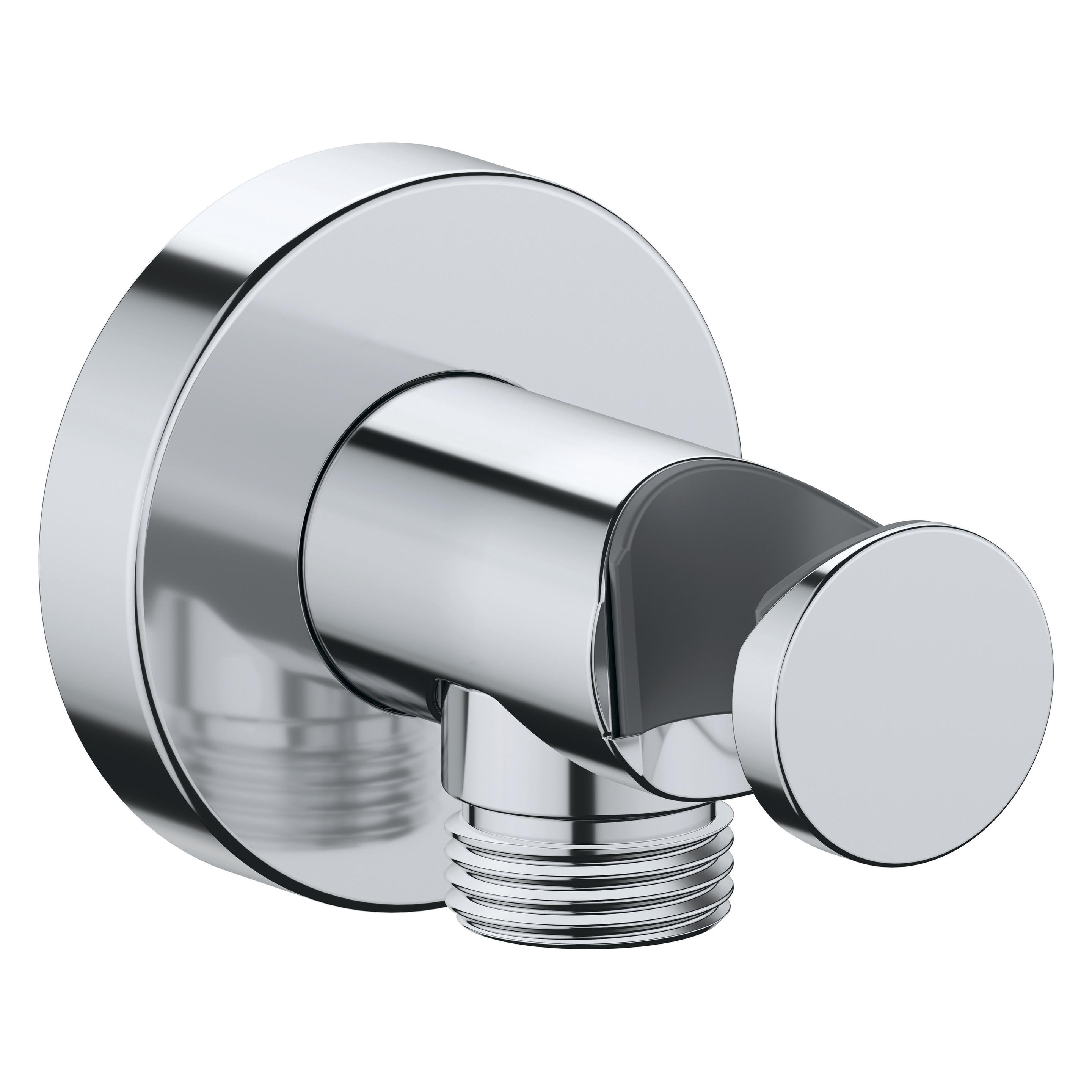 Duravit Wandanschlussbogen runde Rosette, mit Brausehalter chrom (UV0630009010)