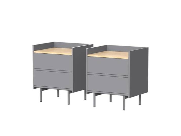 Vicco Nachttisch Velina Grau