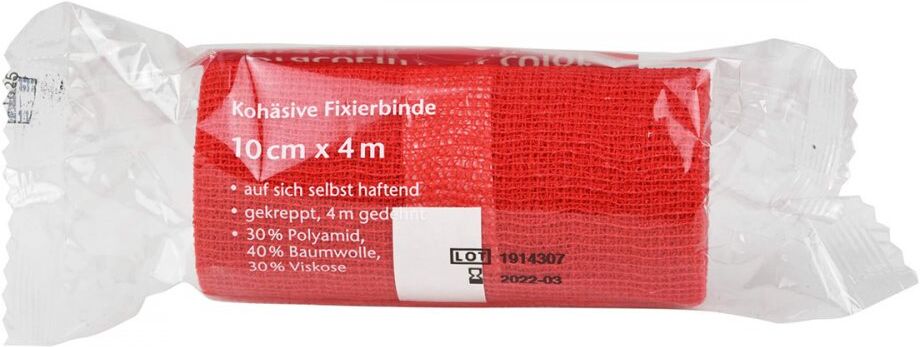 Dracoelfi haft color Fixierbinde 4mx10cm rot