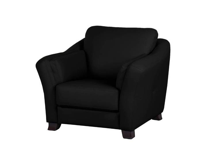 Fauteuil Noir Cuir véritable 108 x 92 x 98cm