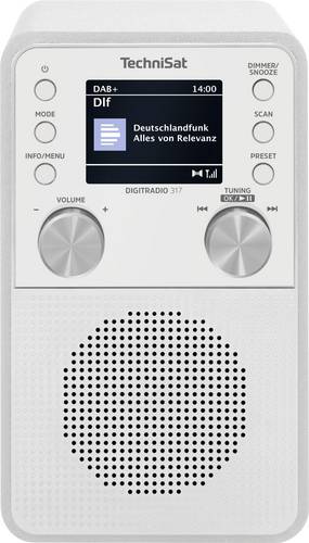 TechniSat DIGITRADIO 317 Tischradio DAB+, FM UKW, DAB+, Bluetooth, AUX Weckfunktion Weiß