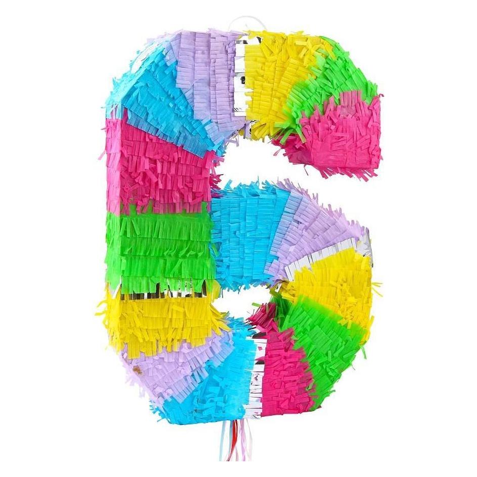 GoDan Piñata Nummer 6 Pastell 50x35x7,5cm (1 Stk.) (WM-PCP6)