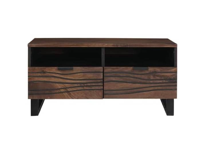 KTHLBRH Couchtisch Walnuss 80 x 54 x 40 cm Massivholz Akazie elegante Linien robust modern Wohnzimmer