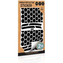 BORGEN Sticker Urban Reflector Sechseck | Reflektierend schwarz