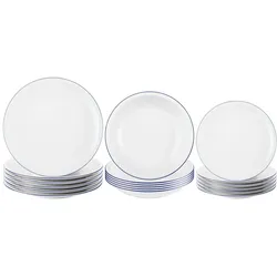 Seltmann, Geschirrset, Compact Blaurand Teller-Set (18 Stk.)
