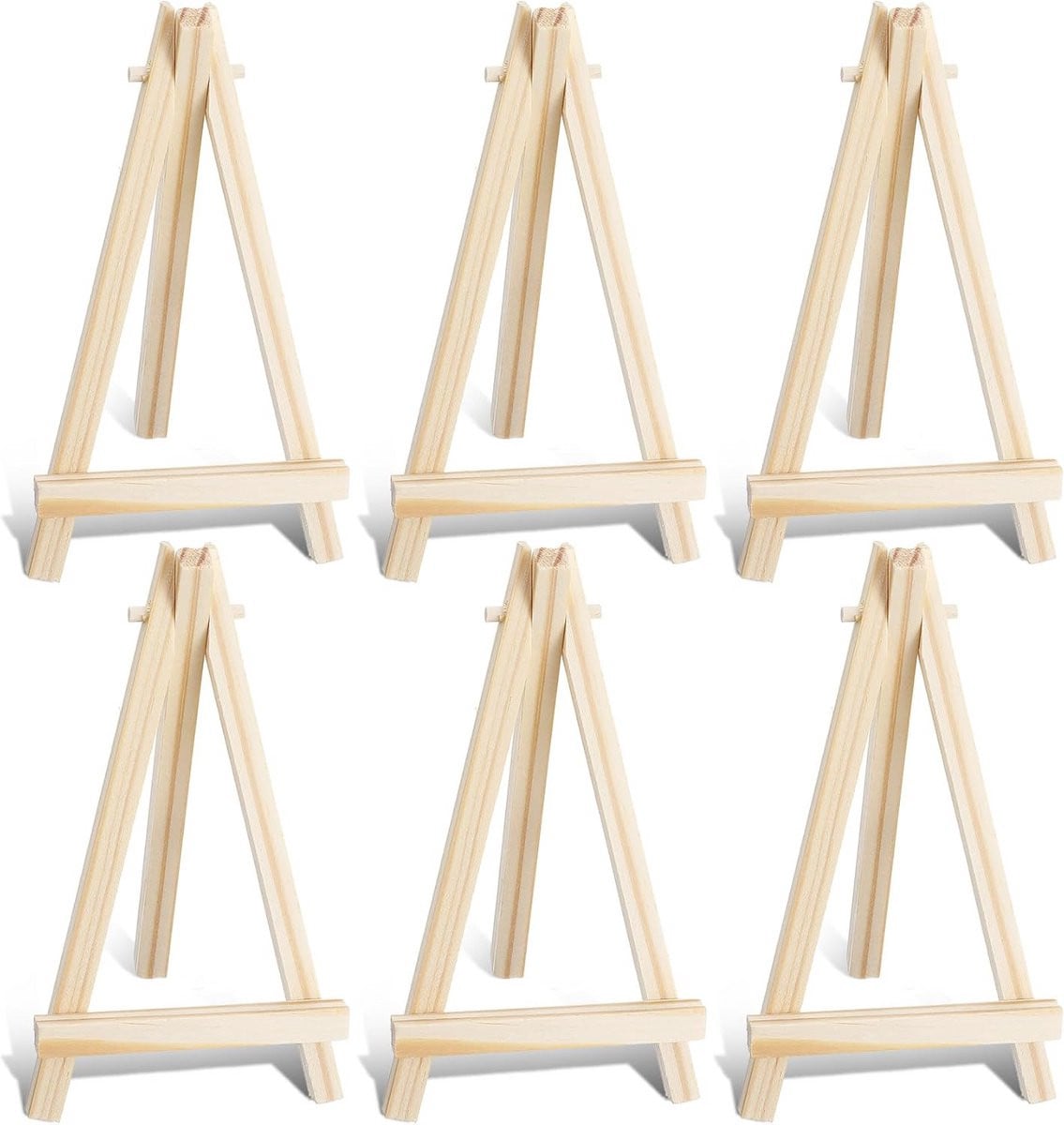 Mini Houten Ezels - Kleine Displaystandaards voor Tafeldecoratie - Houtkleur - 15 x 8 cm