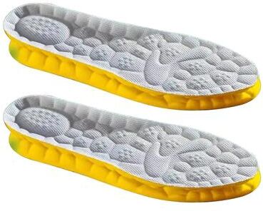 Stylish Soles Seeker Sport Insoles With 4D Shock Absorption Breathable Cushion Running Insoles Deodorant Comfort Fit For Men And Women gray 39 40