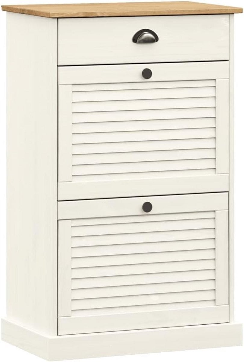 Wandmontage houten schoenenkast voor volwassenen in de hal, Wit